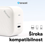 a7c6f2c58d5486248606f2844bfbec66 Kucni punjac Teracell Evolution TC-17GP, GaN, PPS, PD 3.0, 67W sa PD iPhone lightning kablom beli CE