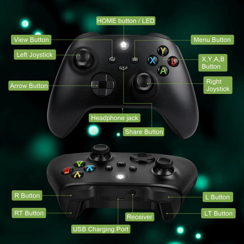 174a10e17a7e8f697cdcf0c7578693a2 Joypad WIFI kontroler za XBOX One, XBOX X series, PC Windows, PS 3 crni