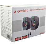 2c4c16e3777e40bab2faaac8375dd301 SPK-B26 * Gembird Stereo zvucnici black LED, 2.0 inch, 6W RMS (2x3W) USB pwr, volume control, 3,5mm