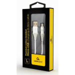 347d0f633ed162d2f641fcb23b019ec7 CC-USB2B-AMmBM-1M-BW2 Gembird Premium cotton braided Micro-USB charging -data cable,1m, silver/white