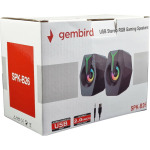 86788985c71dcb420eed66eace489936 SPK-B26 * Gembird Stereo zvucnici black LED, 2.0 inch, 6W RMS (2x3W) USB pwr, volume control, 3,5mm