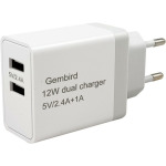 949b17b92f9dc8c83688805dfd6ca8e8 NPA-AC26 ** Gembird punjac za telefone i tablete 2x5v/2.4A+1A 12W +micro USB DATA kabl 1M (263)