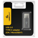 ad0d0a68646ae6e6001522fbfaa88e3d A-USB2-CMmF-01 Gembird microUSB 2.0 na Type-C adapter (CM/MicroUSB-F), black A