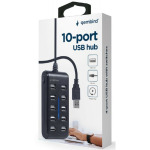 cfc7d4e0eeee94c03d4cba5b1faf6de5 UHB-U2P10P-01 Gembird 10-port USB 2.0 HUB, black A