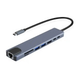 d82372da730a270619d9fd4fc4a649c4 Adapter Tip C 8/1 4K HDMI/USBx2/SD/TF/USB-C/PD/Lan KT-801G Kettz