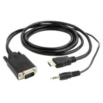 eca24506bc85872d080a2b53aee84c75 A-HDMI-VGA-03-6 Gembird HDMI to VGA and audio adapter cable, single port, 1,8m, black