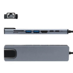 ed98ff27bec9a8324e9e98f4ddee9d40 Adapter Tip C 8/1 4K HDMI/USBx2/SD/TF/USB-C/PD/Lan KT-801G Kettz