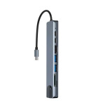 f74c47625af1c914091a0e2911e6e670 Adapter Tip C 8/1 4K HDMI/USBx2/SD/TF/USB-C/PD/Lan KT-801G Kettz