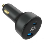 0bb96360fa4fd958249525fdc4ad5433 TA-UC-AC2PD30LCD-CAR-01 Gembird 2-port USB brzi punjac za auto, Type-C PD, LCD, 30W, black