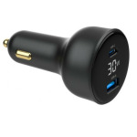 48f11442dd3eeeb7cd60abf0d6cff820 TA-UC-AC2PD30LCD-CAR-01 Gembird 2-port USB brzi punjac za auto, Type-C PD, LCD, 30W, black