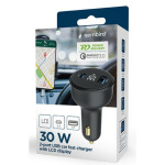 81f2fdee05475231d7d15f3adf827aa8 TA-UC-AC2PD30LCD-CAR-01 Gembird 2-port USB brzi punjac za auto, Type-C PD, LCD, 30W, black