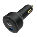 b24973b6b3d0bac488974fc56f064981 TA-UC-AC2PD30LCD-CAR-01 Gembird 2-port USB brzi punjac za auto, Type-C PD, LCD, 30W, black