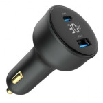 ffabf32d18b8d746a01998f8f2731962 TA-UC-AC2PD30LCD-CAR-01 Gembird 2-port USB brzi punjac za auto, Type-C PD, LCD, 30W, black