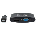 0d743fd37cc8e8950bd77c807c23e3b9 Adapter Manhattan 152709 Mini DisplayPort/M - HDMI/VGA F Crni
