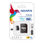 91aa786b8d14f2e6bf5801aa04e34458 Micro SD Card 32GB AData + SD adapter AUSDH32GUICL10-RA1/ class 10