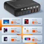 a4a78c4331660a8ac1eb8f11d021a989 Kucni punjac sa adapterima LDNIO A6140C GaN PPS 3xQC3.0 (30W), 3xPD3.0 (100W), 140W Max, a Type C na Type C kablom crni