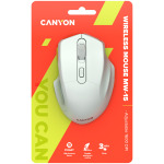 e66bee4d180bd8db64cc9018e6a67226 CANYON MW-15, 2.4GHz Wireless Optical Mouse with 4 buttons, DPI 800/1200/1600, Pearl