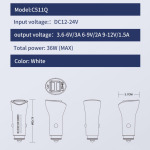 28d46e46bcafeec3e18c18427cd1c0d7 Auto punjac LDNIO C511Q 2xUSB QC3.0 5V/3A Type C