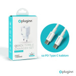 8776a400bf53e75feddc8dadaf32a472 Kucni punjac Pluginn PI-D73-25w, PD 3.0, PPS, 25W sa PD Type C kablom beli CE