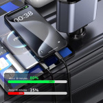 04b739b1fe130d1d3c96f9ee9f1e5b2d Auto punjac C1 4u1 PD 3A, USB 2.4A 120W (total) sa Type C/lightning kablom tamno sivi