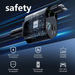 22c896c722a86382ef55907ac060dcd4 Auto punjac C1 4u1 PD 3A, USB 2.4A 120W (total) sa Type C/lightning kablom tamno sivi