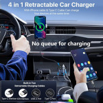 847dc477105f2ecc30793bc9903927d3 Auto punjac C1 4u1 PD 3A, USB 2.4A 120W (total) sa Type C/lightning kablom tamno sivi