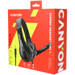 84ac2947b2c62b4fe486cec3fd1b1ea4 CANYON PC headset HSC-1 PC Mic Flat 2m
