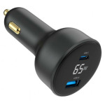 5bf9ff794669f10cfa685a2a944cd0ce TA-UC-AC2PD65LCD-CAR-01 Gembird 2-port USB brzi punjac za auto, Type-C PD, LCD, 65W, black