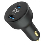 d26b484f5ed457f7cd60355698822790 TA-UC-AC2PD65LCD-CAR-01 Gembird 2-port USB brzi punjac za auto, Type-C PD, LCD, 65W, black