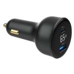 e56ea1679261205477c1d52ad70aa85d TA-UC-AC2PD65LCD-CAR-01 Gembird 2-port USB brzi punjac za auto, Type-C PD, LCD, 65W, black