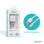 a959703a5fb0a328d48b4cffbe0a0723 Kucni punjac Pluginn PI-D48, 5V, 2.4A, 12W sa micro USB kablom beli CE