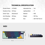 5ae017839acc923c8d1d2d354543e2d8 Tastatura Mehanicka Gaming Fantech MK874 RGB Atom 63 SkyBlue (Blue switch)