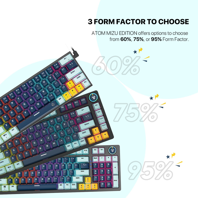 a1d99e3cec1cdbdf962b0cb53d92076d Tastatura Mehanicka Gaming Fantech MK876 RGB Atom TKL siva (Blue switch)