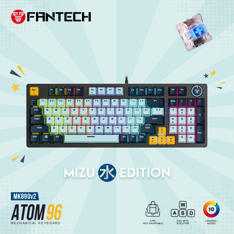 da6fb4ce8aadea2935cf13060441fa1f Tastatura Mehanicka Gaming Fantech MK912 RGB Atom PRO63 Wireless Saturn (red switch)