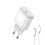 cd54c7eebbdeddbf0b7f750dc91bc1b0 Kucni punjac LDNIO Q122 PPS PD, 27W sa Type C na iPhone lightning kablom beli