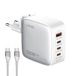 8f9c3df3e6176f3ac2292aa8ebdec9d2 Kucni punjac sa adapterima LDNIO Q408 GaN PPS QC3.0 (30W), 3xPD3.0 (100W), 100W Max, sa Type C na Type C kablom beli