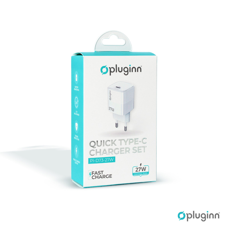 c99b121bbefffdf2fcfb7940d64fc063 Kucni punjac Pluginn PI-D73, QC3.0 PD3.0, PPS, USB-PD 18W+20W, 38W (total) sa PD Type C kablom beli CE