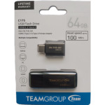 7f3a7b9ebf36eef540cd5695efb4a54a TeamGroup 64GB C175 USB 3.2 BLACK with Type C adapter TC175364GB26