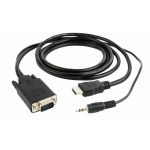 0acae8fde35bc5a1750663b6c15f73e3 A-HDMI-VGA-03-10 Gembird HDMI to VGA and audio adapter cable, single port, 3m, black