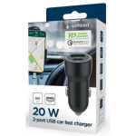 38fac3b6e373ac7bb53022df8c32a173 TA-UC-A2PDQC20-CAR-01 Gembird 2-port USB car fast charger, Type-C PD, 20 W, black