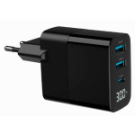 fb48a9366779ab34a089c1e6d8ed74da TA-UC-PDQC30LCD-BK-02 Gembird GaN USB brzi punjac, 30W 3-port (2xUSB-A+ USB-C), LCD, black