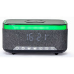 390c885c72f4ec0a50acf4f0d3e6eea9 DAC-SPKBT-QC15-BK Gembird Digitalni sat+alarm sa bezicnim punjenjem telefona 15W i zvucnikom, FM, BT