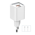 0da560a0eefe3ef8d9f8739069061f81 Kucni punjac LDNIO A2318C 20W PD Quick Charge 3.0 sa Type C na Type C kablom beli