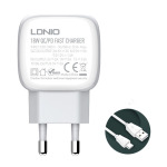 1f930561d77d6db4b52eca4d0b3d5f17 Kucni punjac LDNIO A2313C PD + QC3.0 sa Type C kablom