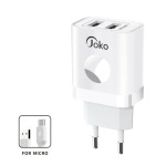 08842805fbd81ed3586a6eb9dc001e3e Kucni punjac KONFULON JK72, 2xUSB, 2.4A,12W, sa micro USB kablom beli