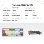 213dbee9e187f731f9b9a72f8221085b Tastatura Mehanicka Gaming Fantech MK912 RGB Atom PRO63 Wireless Saturn (red switch)