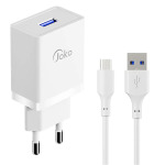52fbfda4301e14b00ddbd69a0ab1537f Kucni punjac KONFULON JK77 2.4A sa micro USB kablom beli 1m