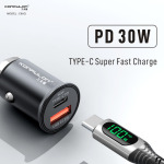 5a0024a2ad6e3a4afe8311f48e8d5555 Auto punjac KONFULON C80Q, 3.6A, QC3.0 22.5W, PD 30W sivi
