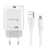 7008f4b1ce49ab31349ce66d1b6b0488 Kucni punjac KONFULON C87Q, sa micro USB kablom beli