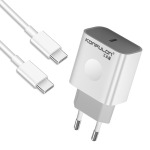 fb2d2ae619f005b6b6191c80c0c101bb Kucni punjac KONFULON C69D+DC15 PD20W sa PD kablom Type C na Type C beli